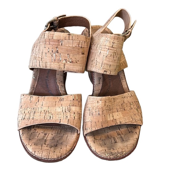 Sofft Pierz Tan Cork & Metallic Gold Chunky Heel Sandals in Gold Natural - 9.5 - Picture 8 of 16